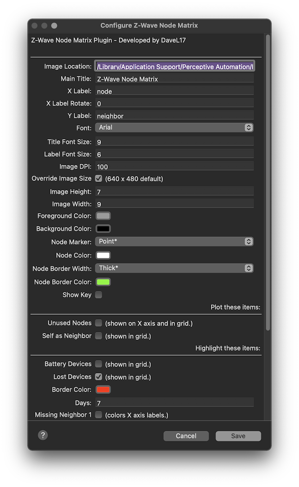 Plugin Configuration Dialog