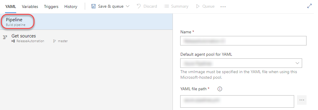 Configure Build pipeline