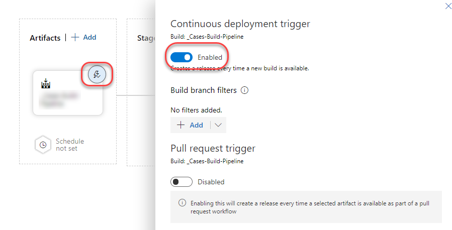 Activate continuous deployment trigger