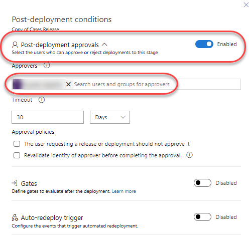 Post-deployment approvals