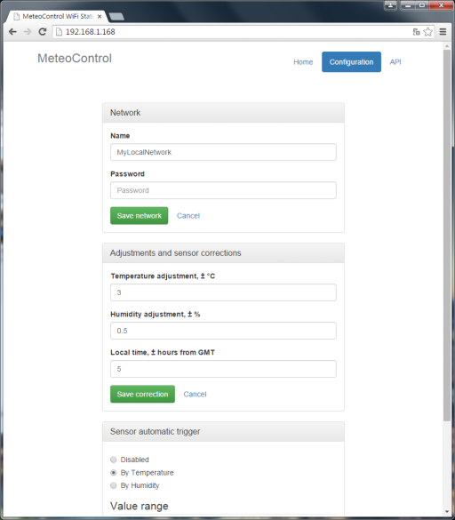 ESP8266 web server interface