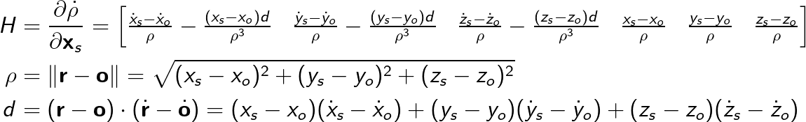 Range Rate Jacobian