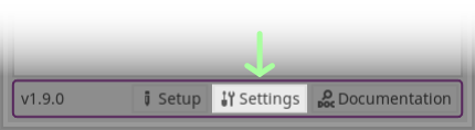 Settings button