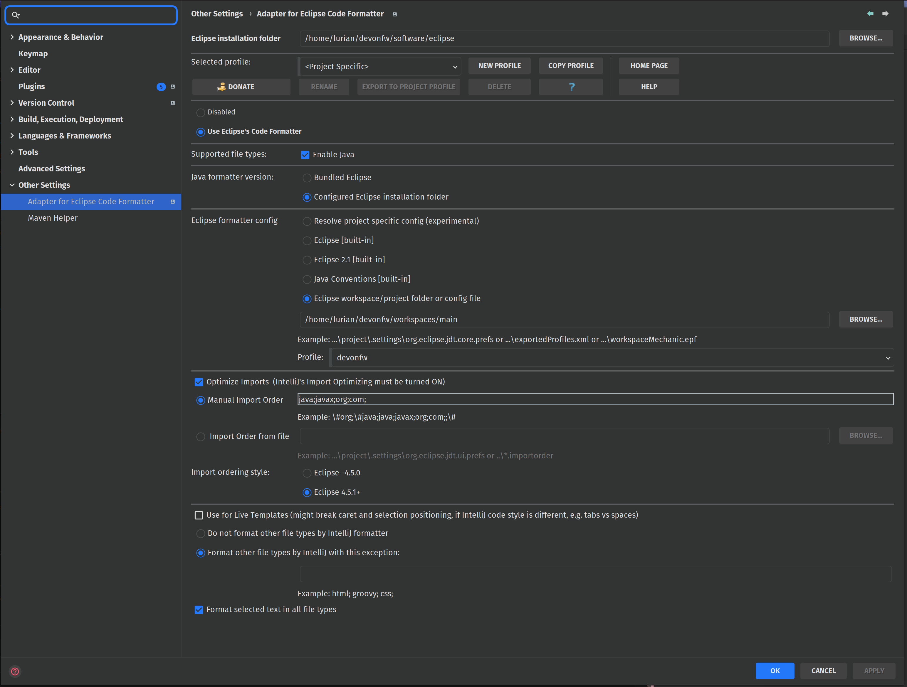 Eclipse Formatter Plugin