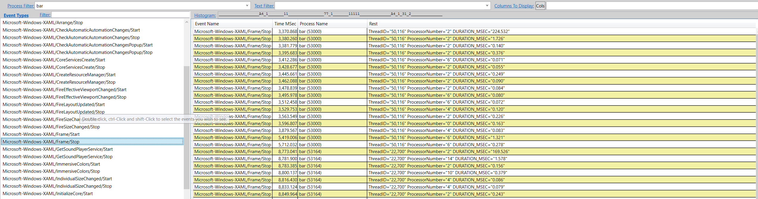 PerfView XAML Frame Stop