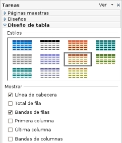 Diseños de tabla