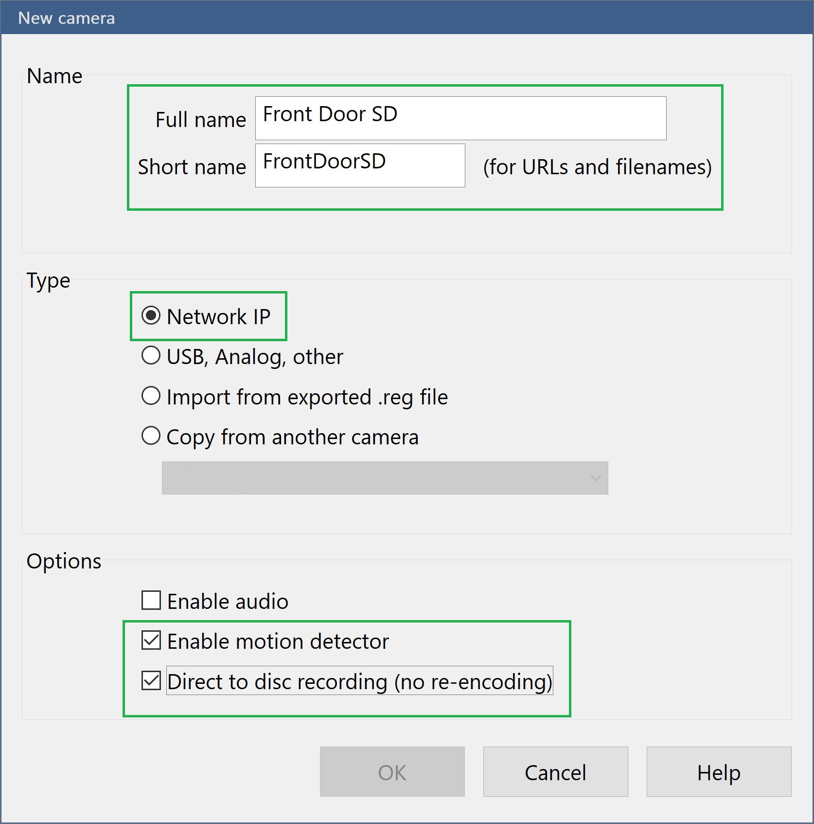 SD camera initial settings