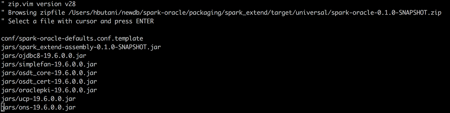 spark oracle zip