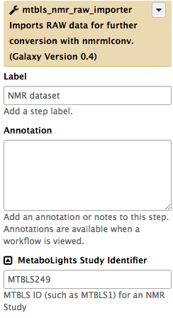 NMR MetaboLights Importer e.g.