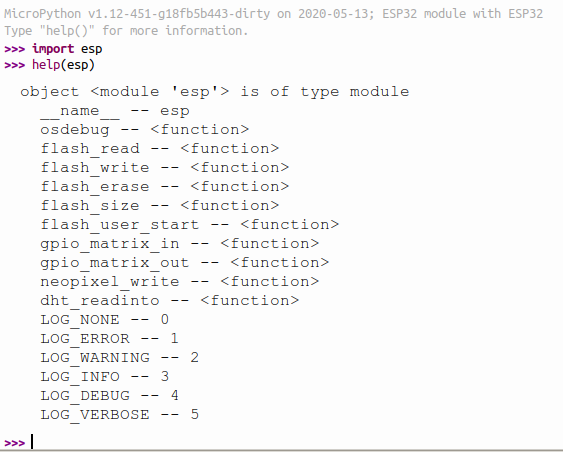 functions in esp module